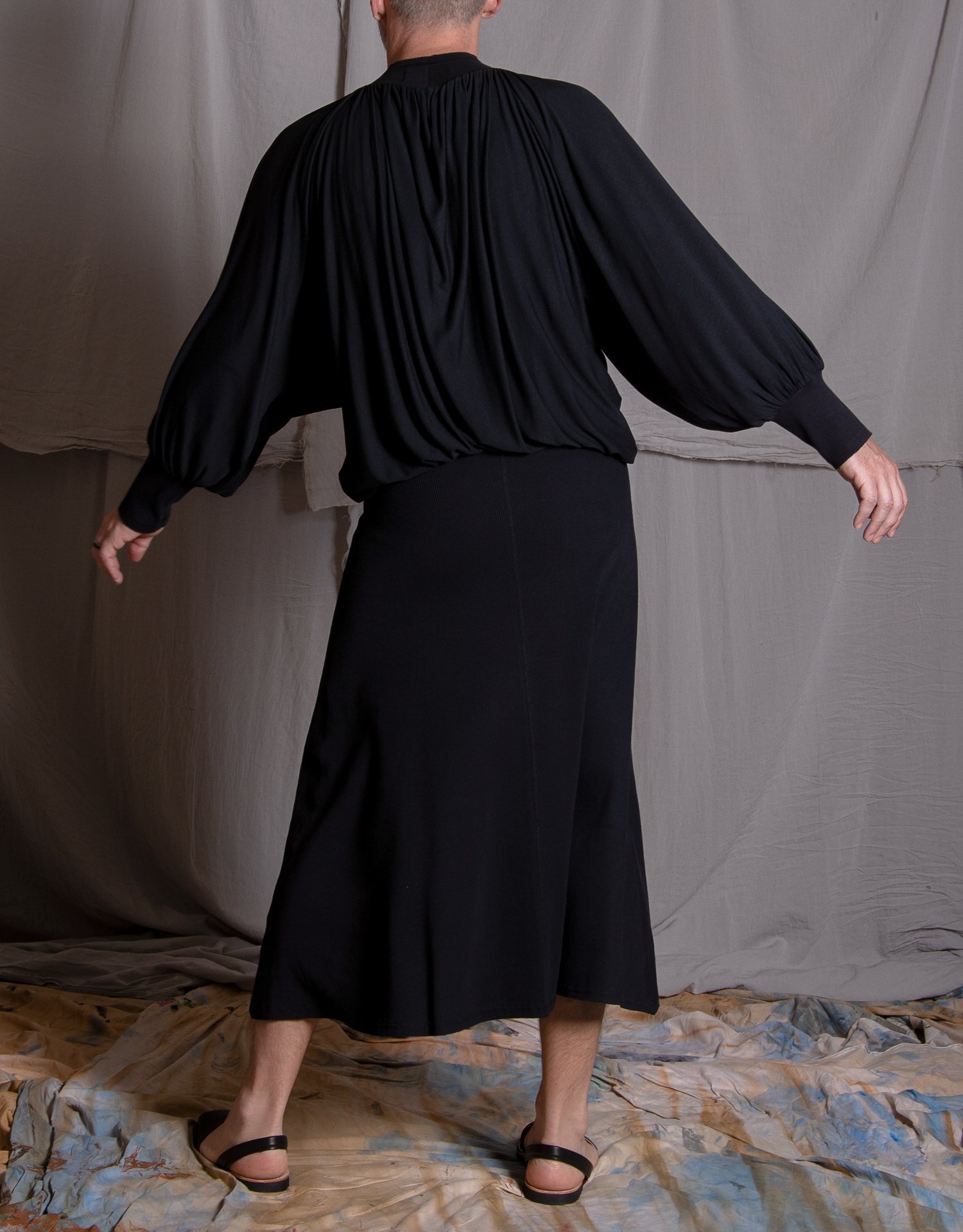 VESTIDO DECADA MALHA PRETA